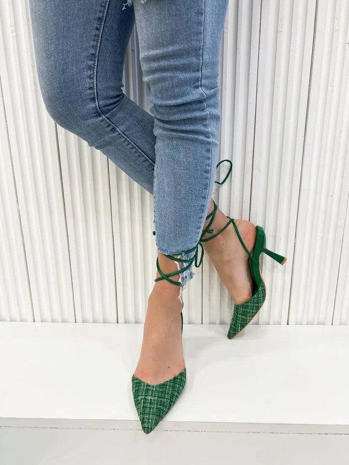 URANIA Decollete con lacci alla caviglia in pelle julys.easyshoes